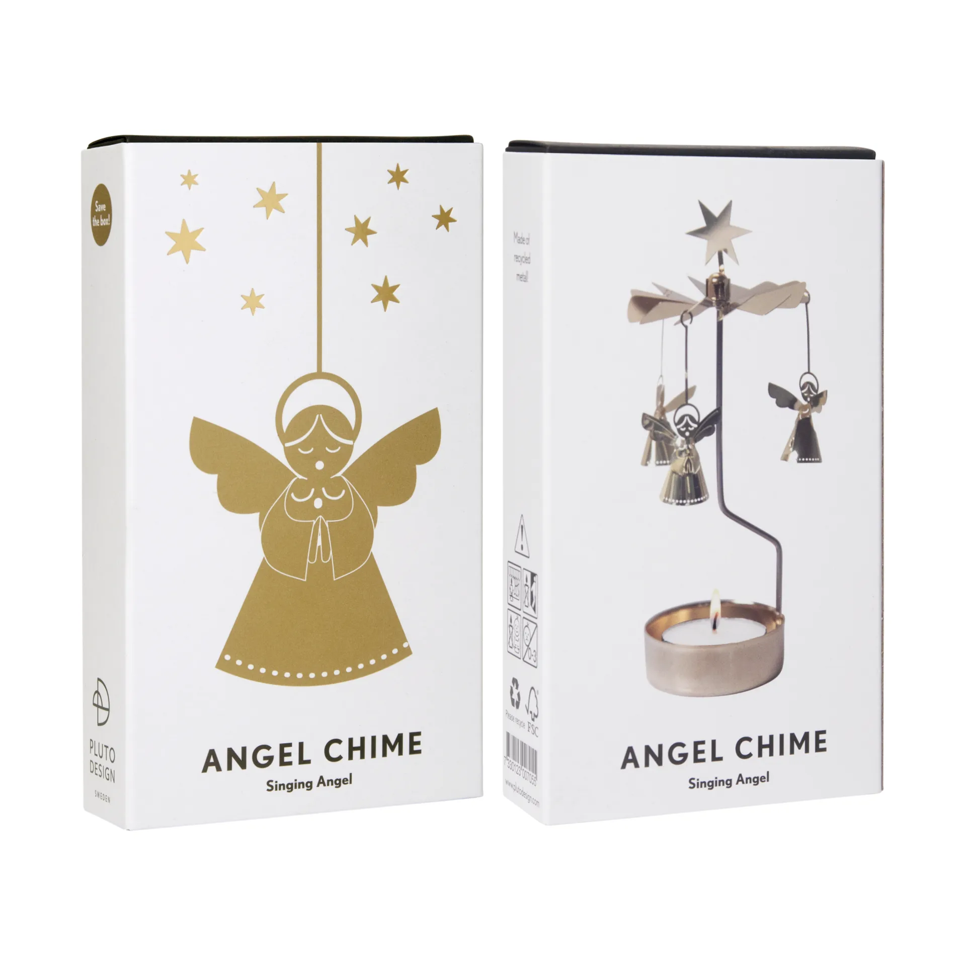 Singing angel 3D enkelikello, Kulta Pluto Design