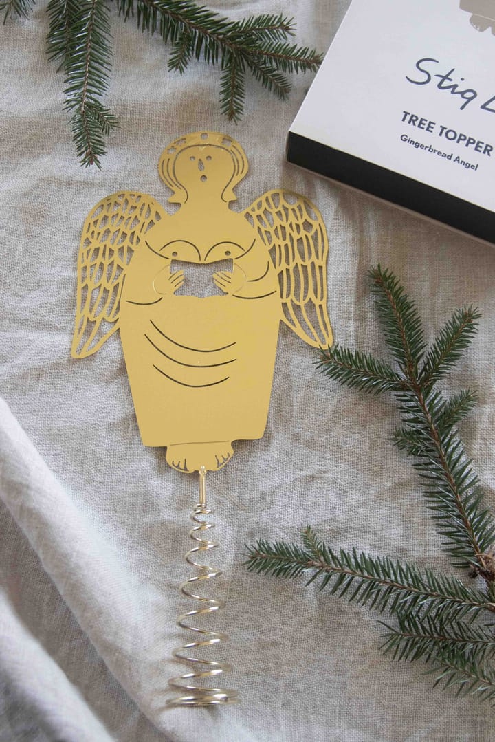 Stig L gingerbread angel tree toppe joulukuusenkoriste, Messinki Pluto Design