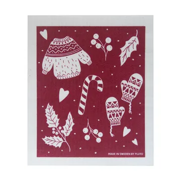 Winter tiskirätti 17x20 cm - Punaharmaa - Pluto Design