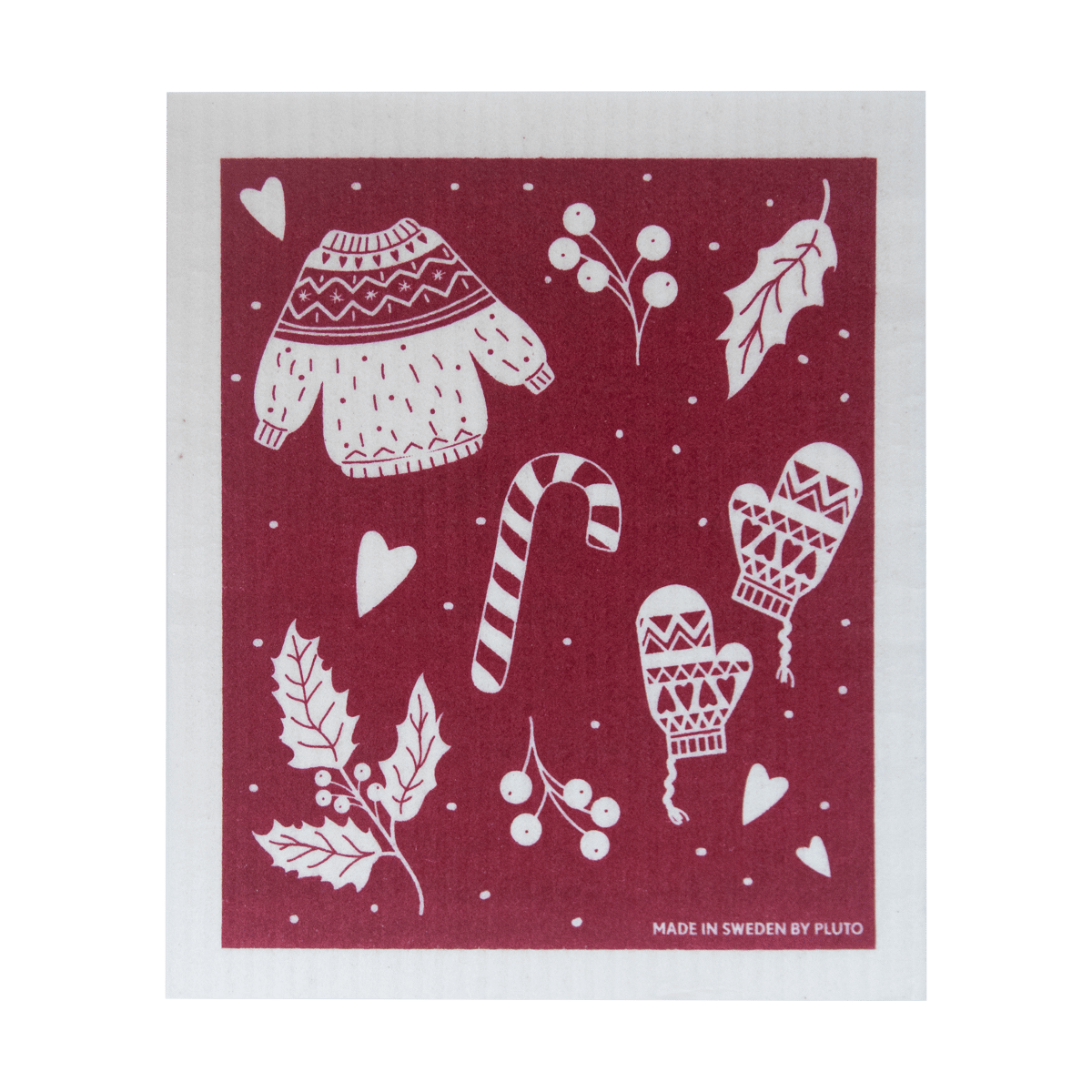 Pluto Design Winter tiskirätti 17x20 cm Punaharmaa | Skandinaavinen Sisustus | Tiskirätit ja tiskiharjat | Punainen