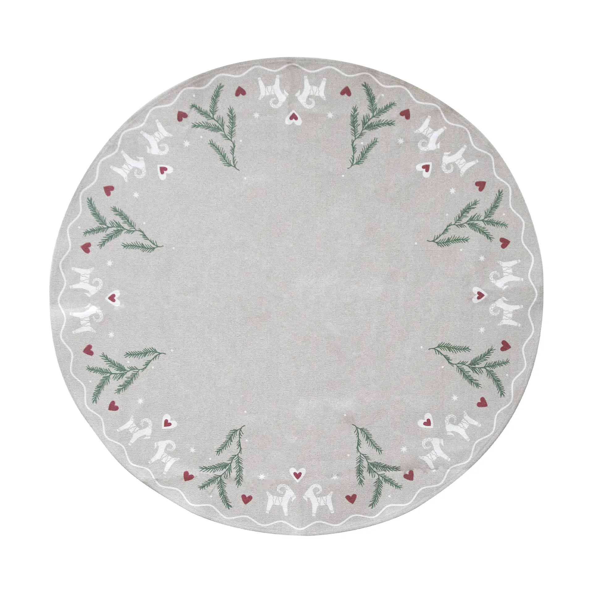Yule Goat joulukuusen matto Ø110 cm, Beige Pluto Design
