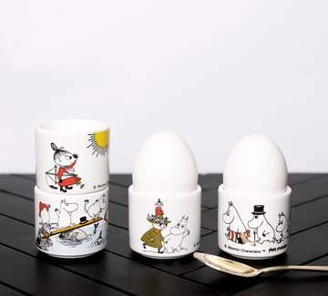 Muumi värikäs munakuppi 4 osaa - Valkoinen kuviolla - Pluto Produkter