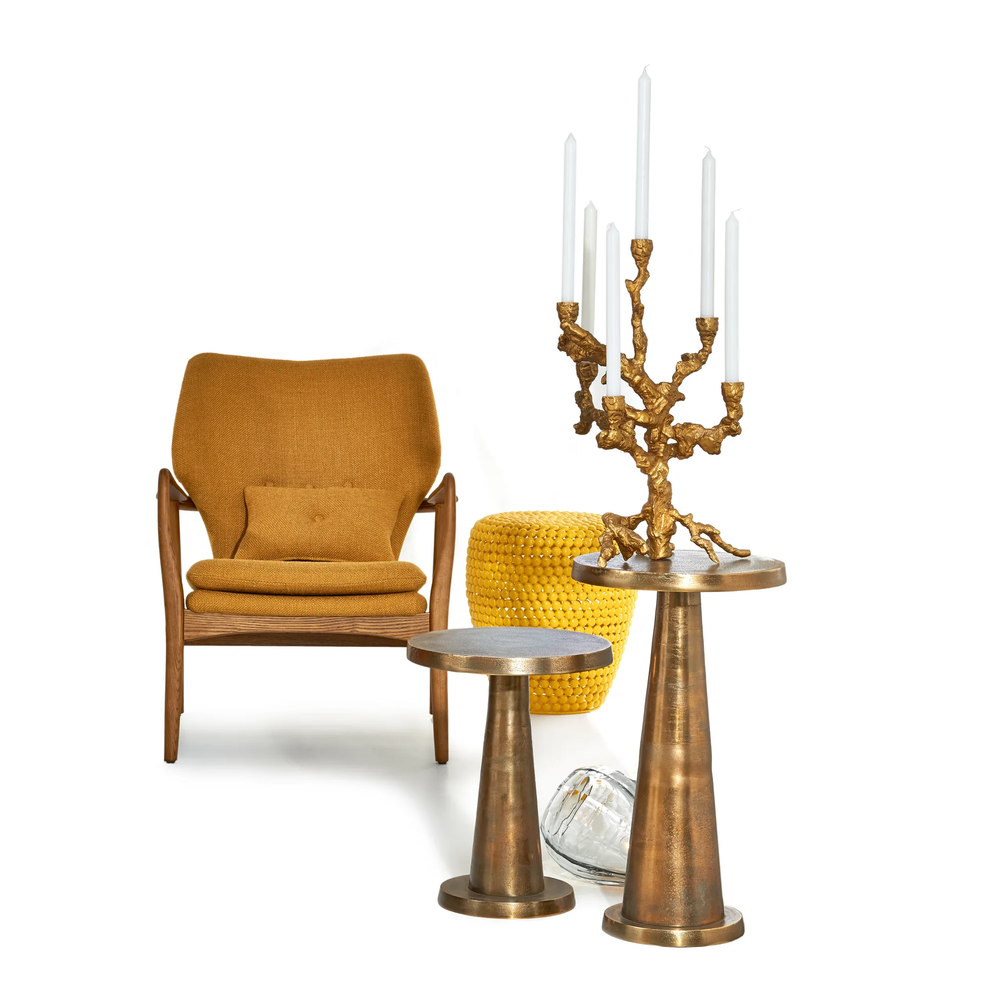 Apple tree -kynttilänjalka L 53 cm, Kulta POLSPOTTEN