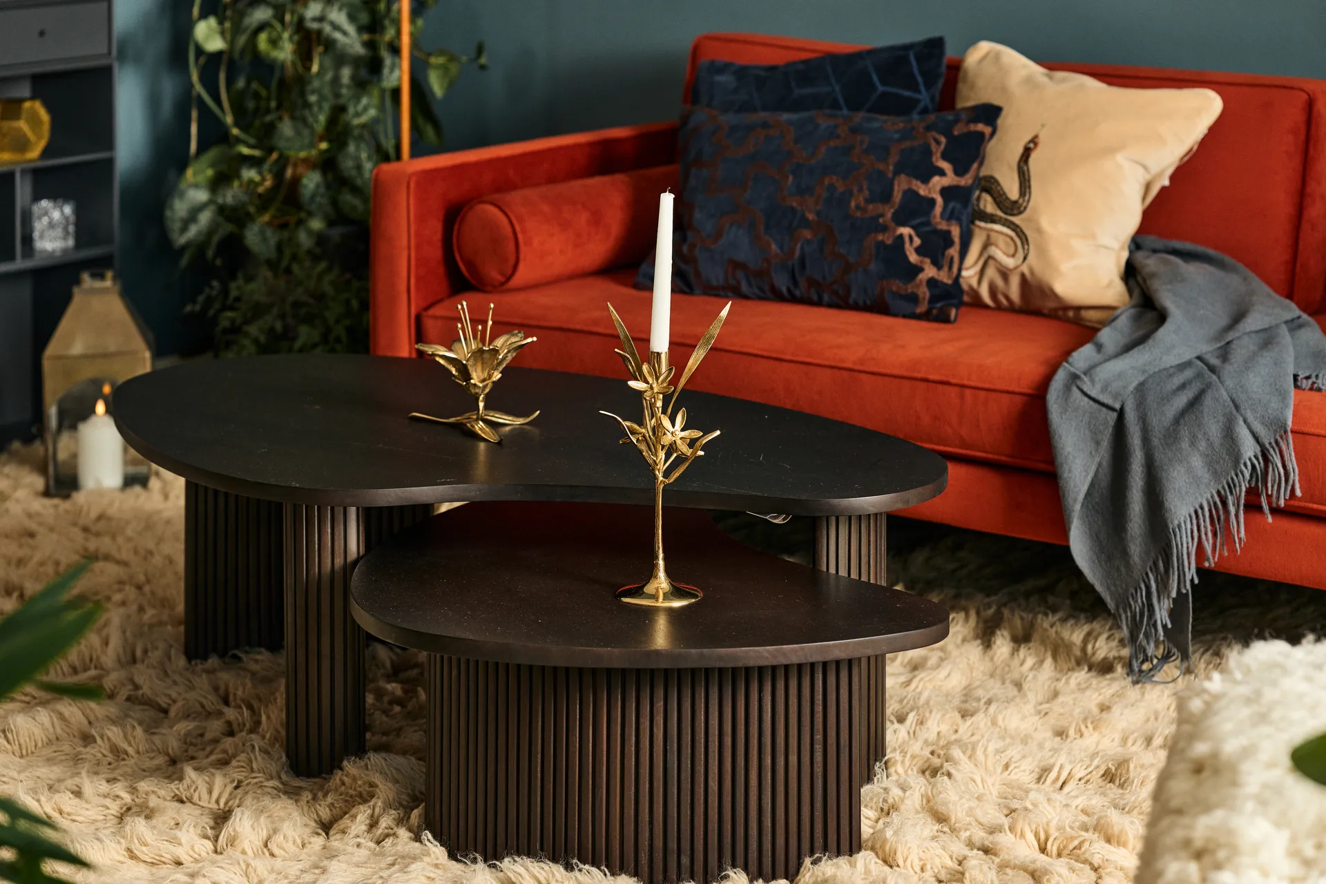 Bergamot kynttilänjalka 31 cm, Kulta POLSPOTTEN