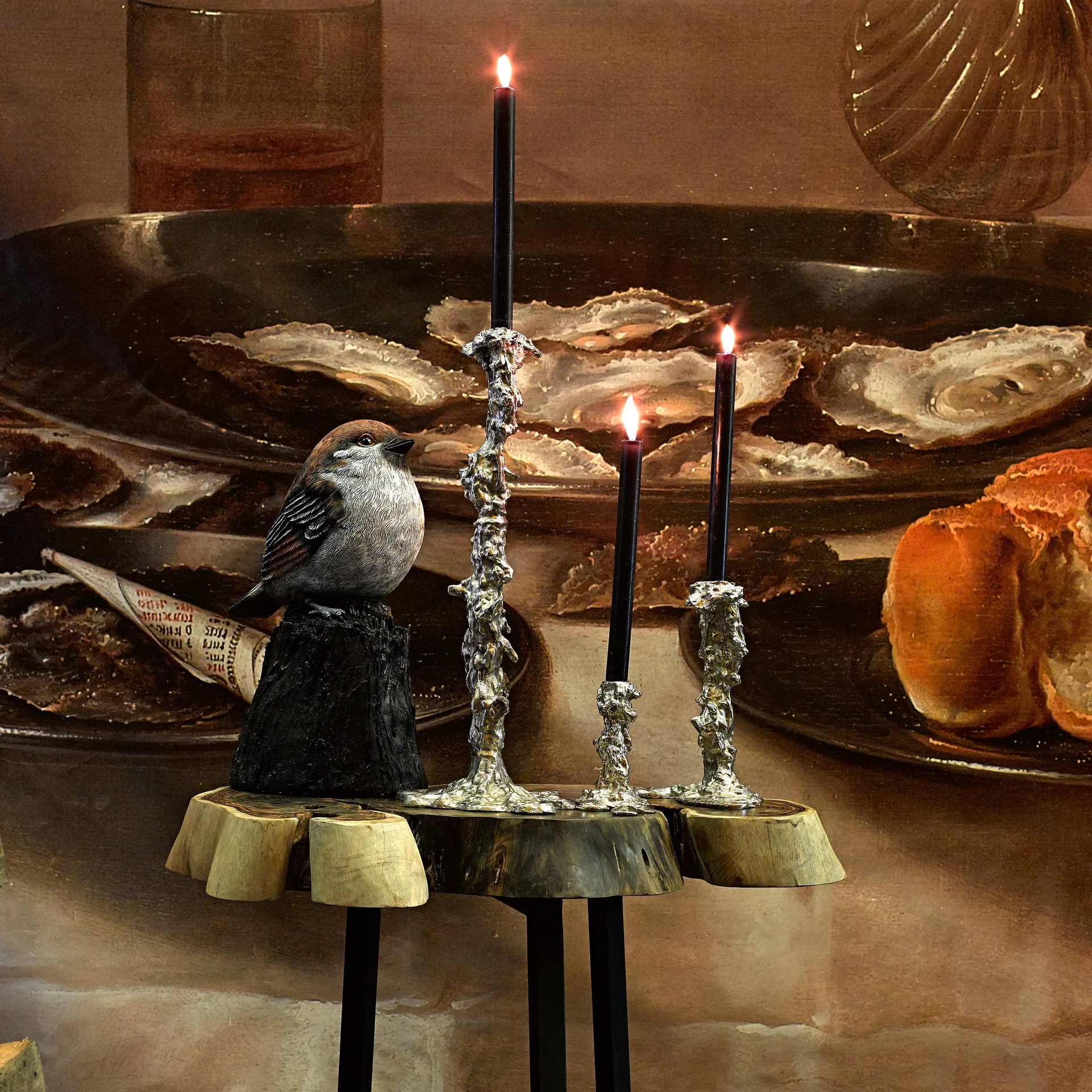 Drip kynttilänjalka S 14 cm, Hopea POLSPOTTEN