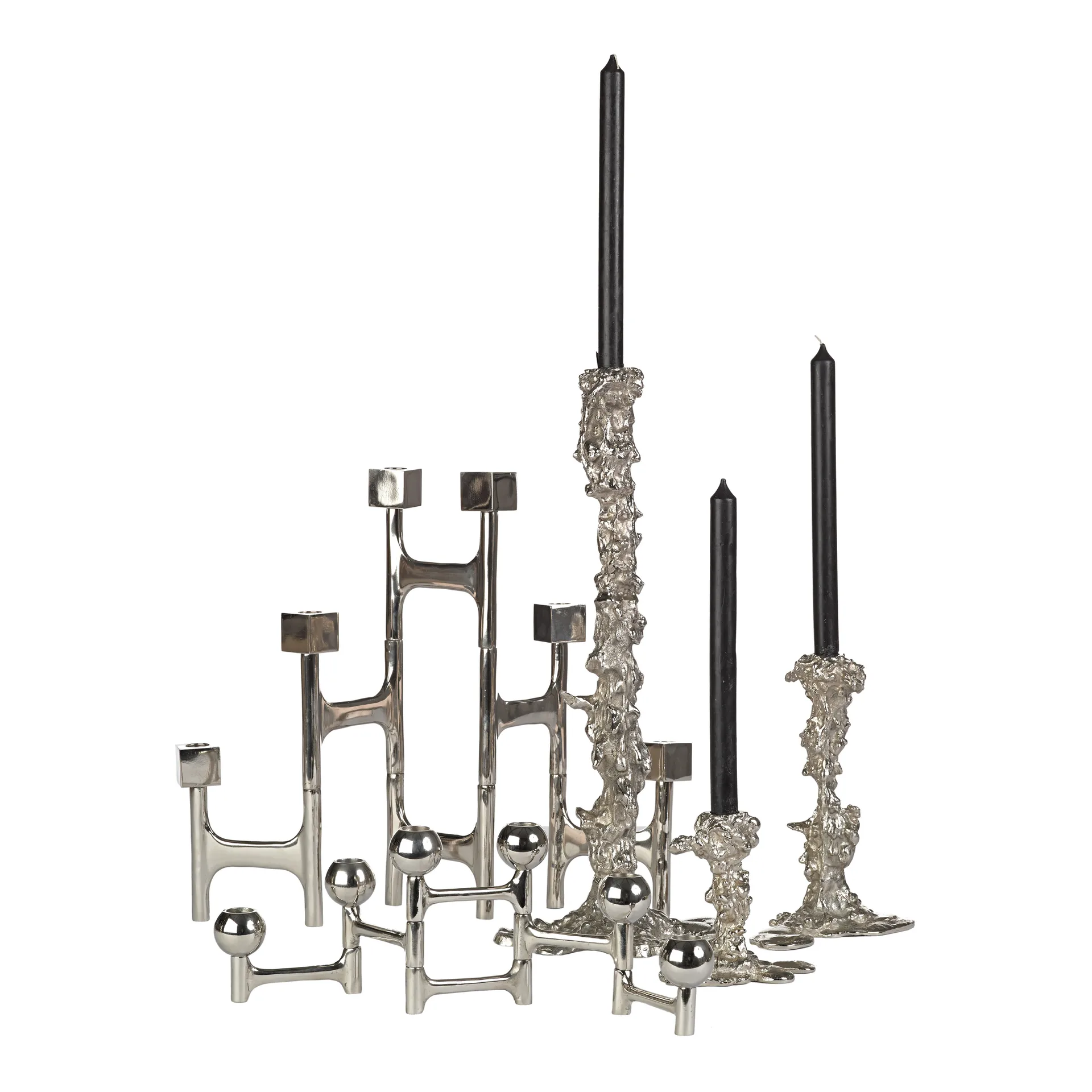 Round Folding -kynttilänjalka 48 x 15 cm, Hopea POLSPOTTEN