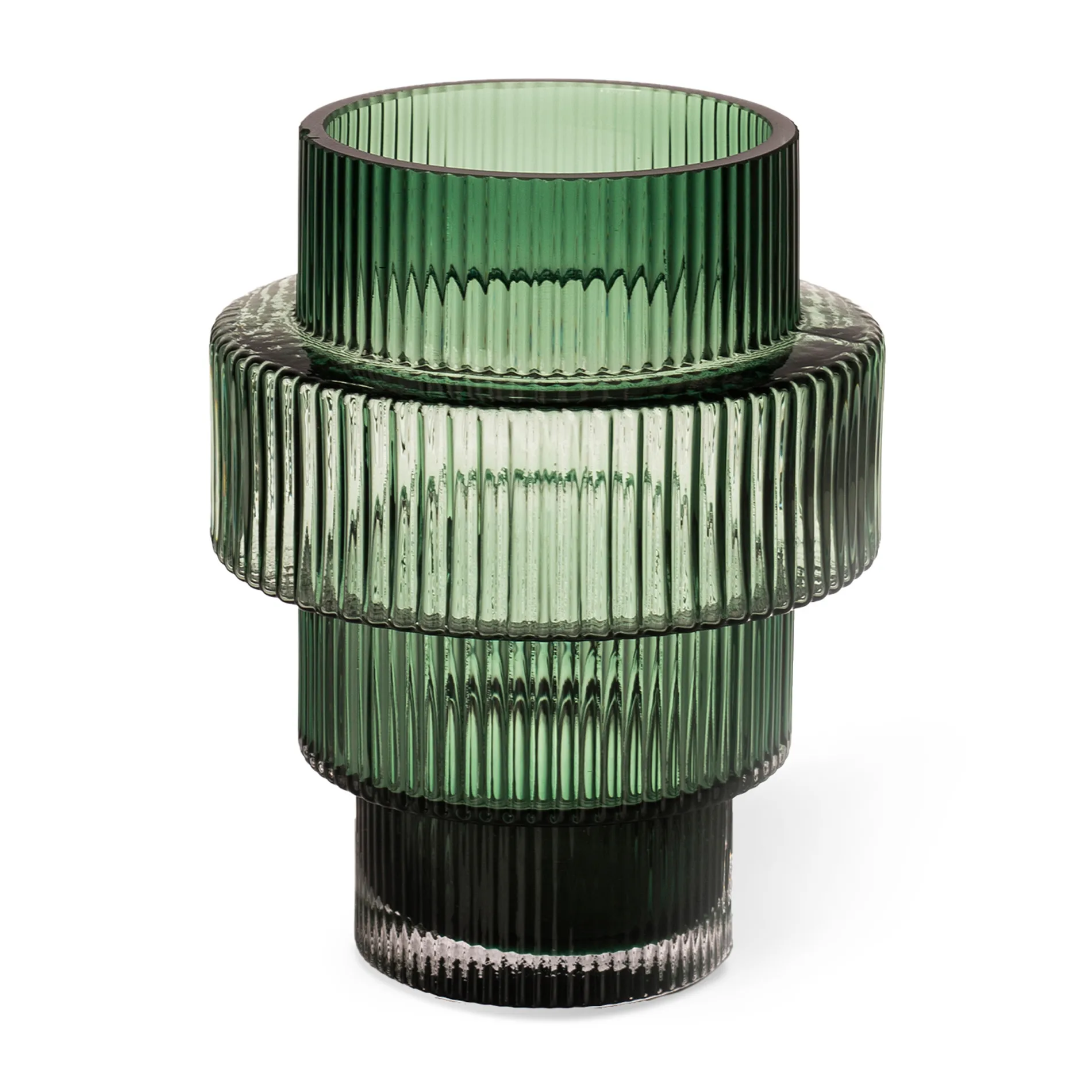 Steps kynttilälyhty Ø 12 cm, Dark green POLSPOTTEN