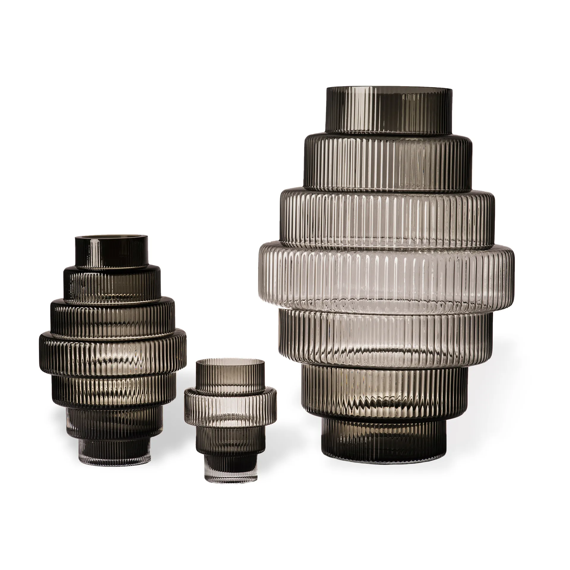 Steps kynttilälyhty Ø 12 cm, Dark grey POLSPOTTEN