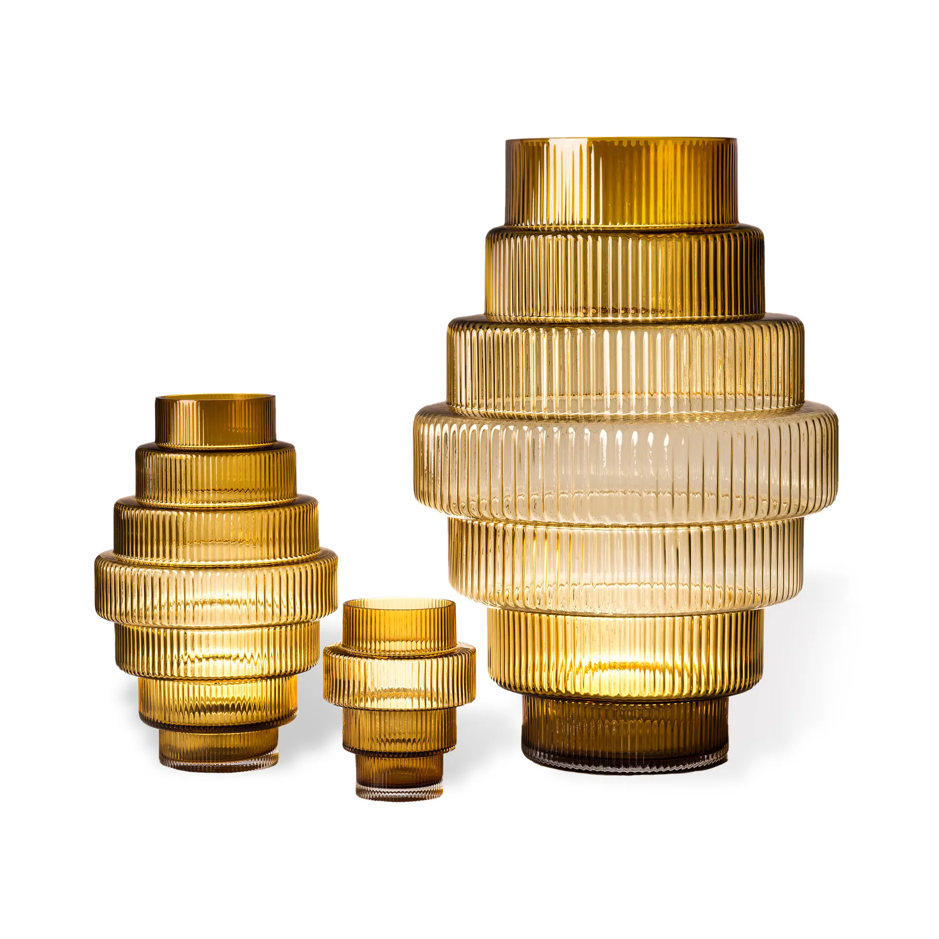 Steps kynttilälyhty Ø 12 cm, Ochre POLSPOTTEN