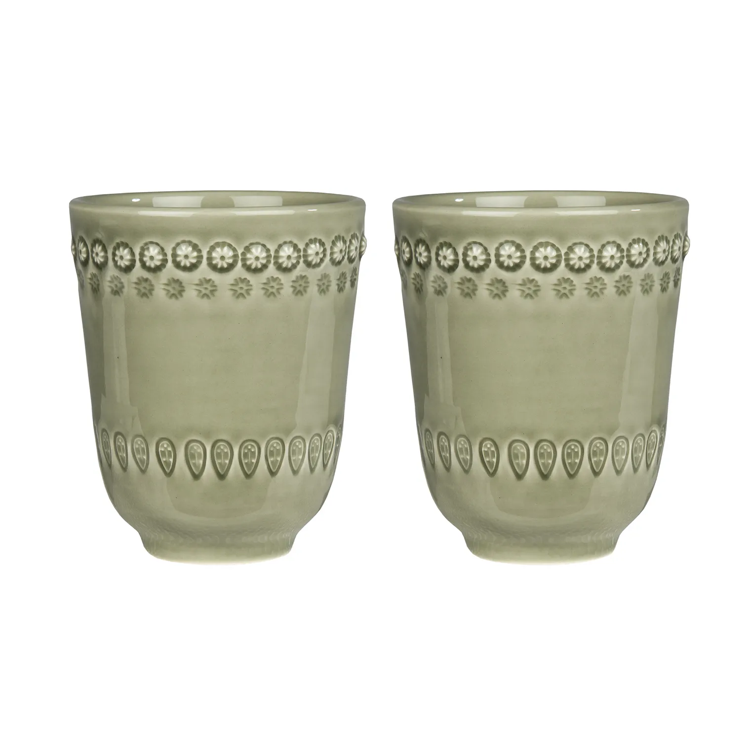Daisy muki 35 cl, 2-pakkaus, Faded army (vihreä) PotteryJo