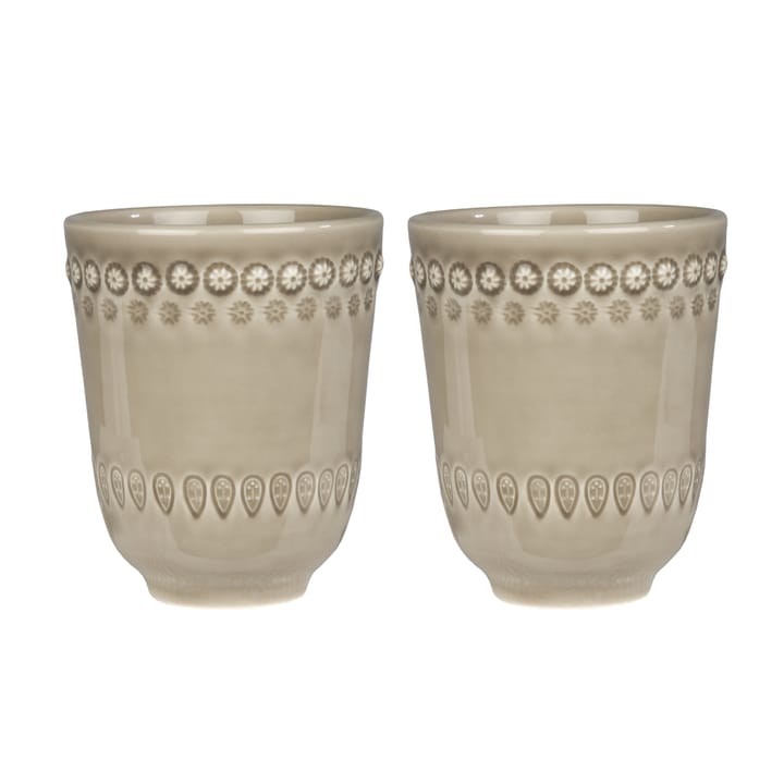 Daisy muki 35 cl, 2-pakkaus - Greige (beige) - PotteryJo