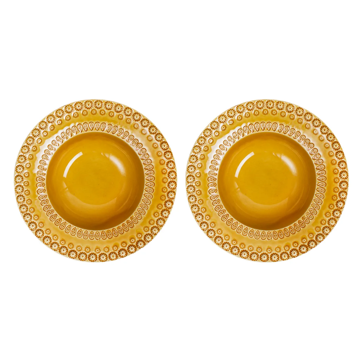 Daisy syvä lautanen Ø 21 cm, 2-pakkaus, Sienna (keltainen) PotteryJo