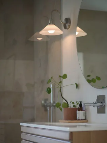 August seinälamppu - Opal krom - PR Home