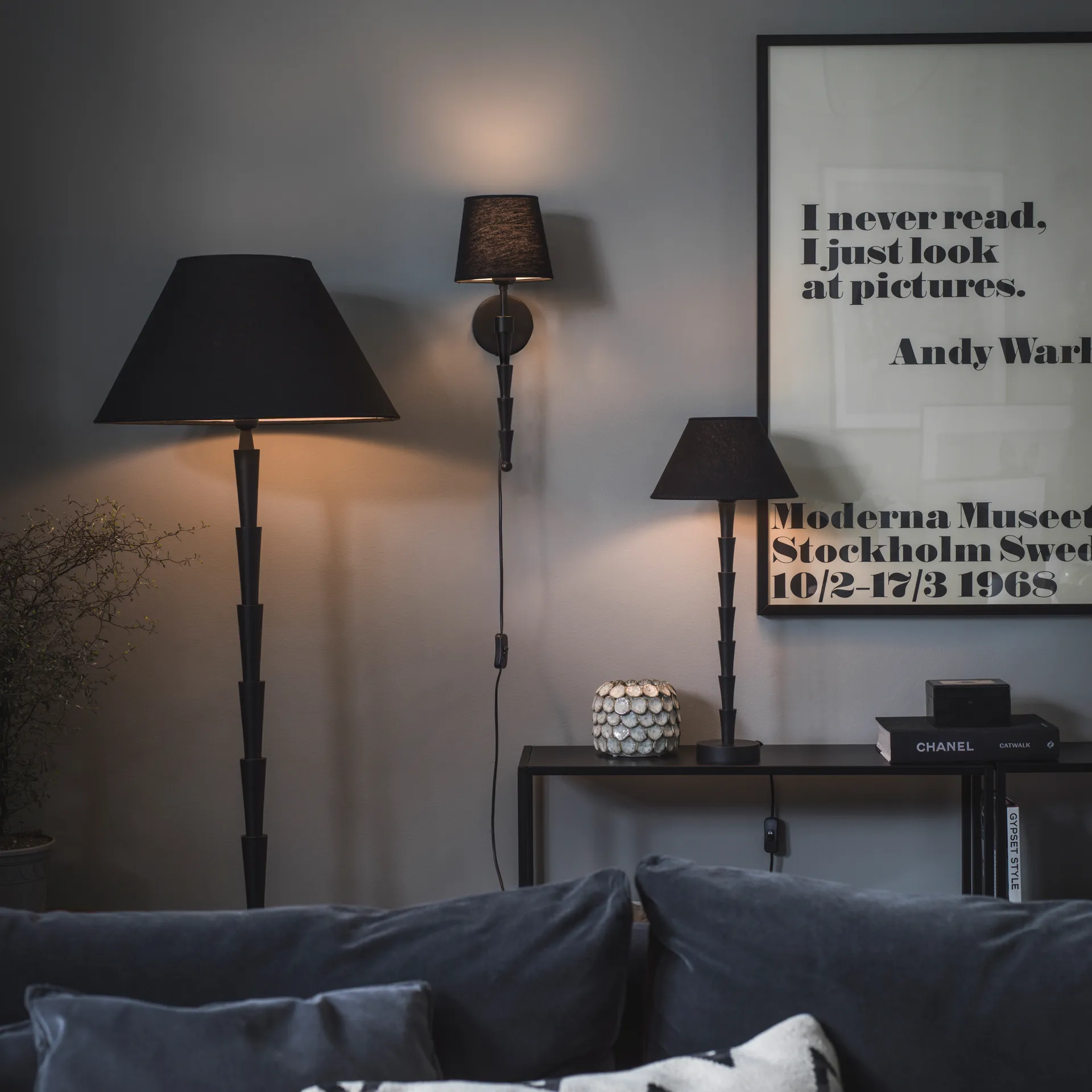 Chloe lampunjalka 48 cm, Mattamusta PR Home