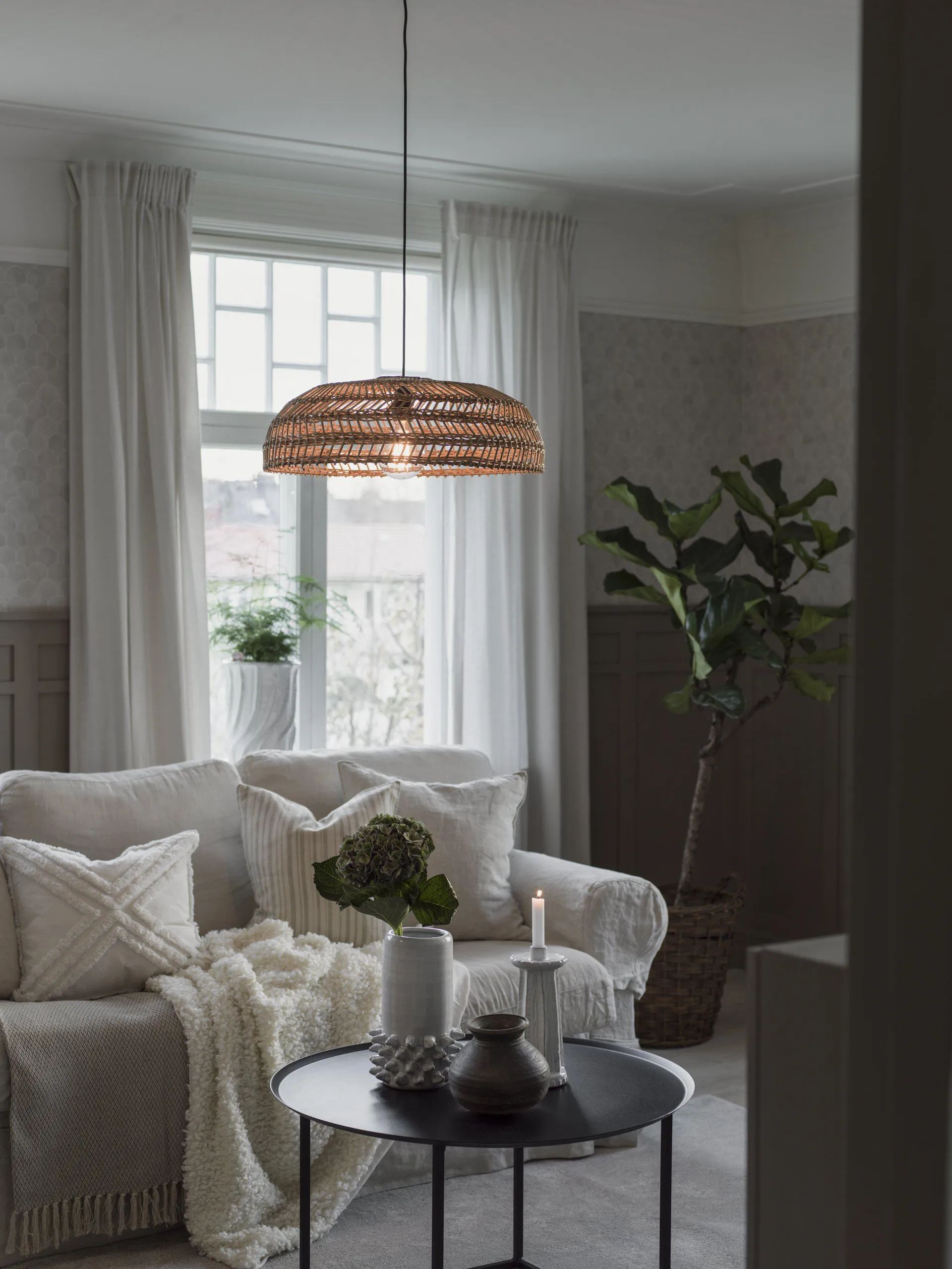 Denise kattolamppu rottinki, Ø53 cm PR Home