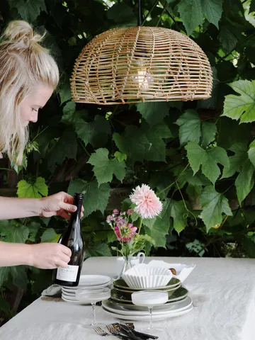Mayla riippuvalaisin ulkokäyttöön - Luonnollinen, Ø43×24 cm - PR Home