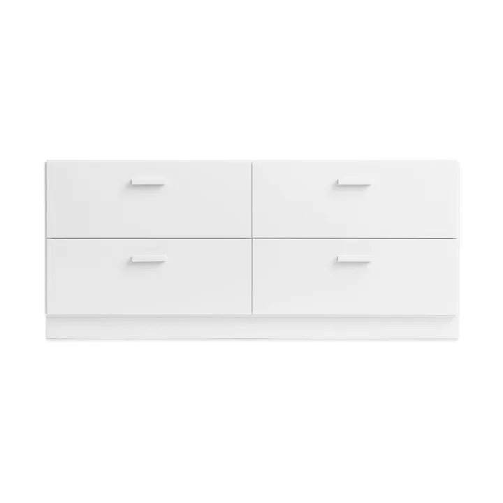 Relief matala lipasto sokkelilla 123x46,6 cm valkoinen - Relief