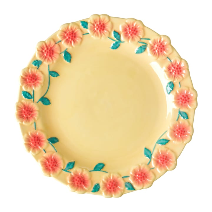 Rice Embossed Flower -keramiikkalautanen Ø 25,5 cm - Creme - RICE