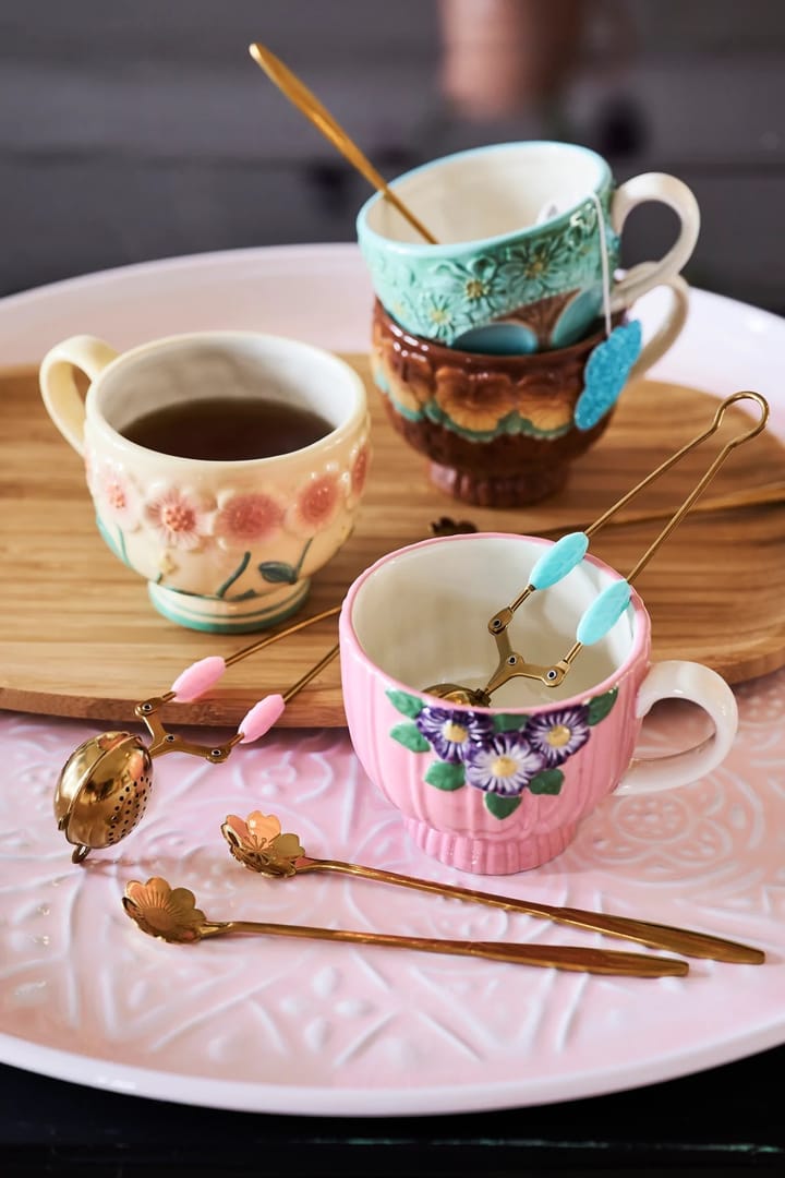Rice Embossed Flower -keramiikkamuki 30 cl, Creme RICE