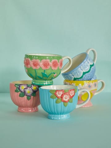 Rice Embossed Flower -keramiikkamuki 30 cl - Minttu - RICE
