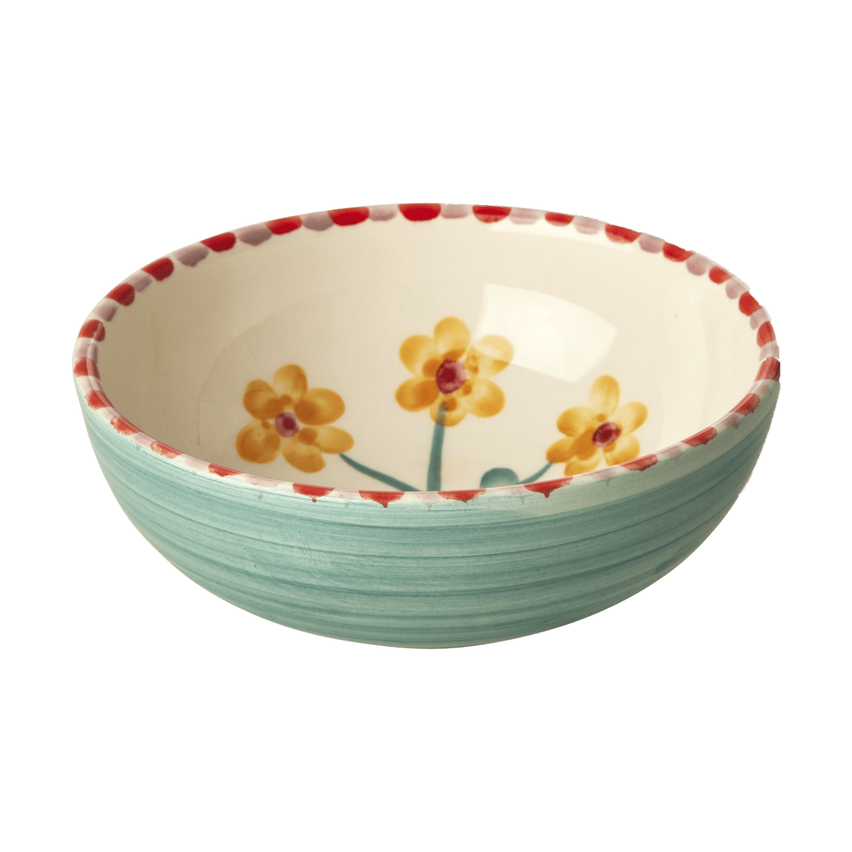 Rice keraaminen kulho 35 cl Yellow Flower-jade | Skandinaavinen Sisustus | Aamiaiskulhot | Valkoinen