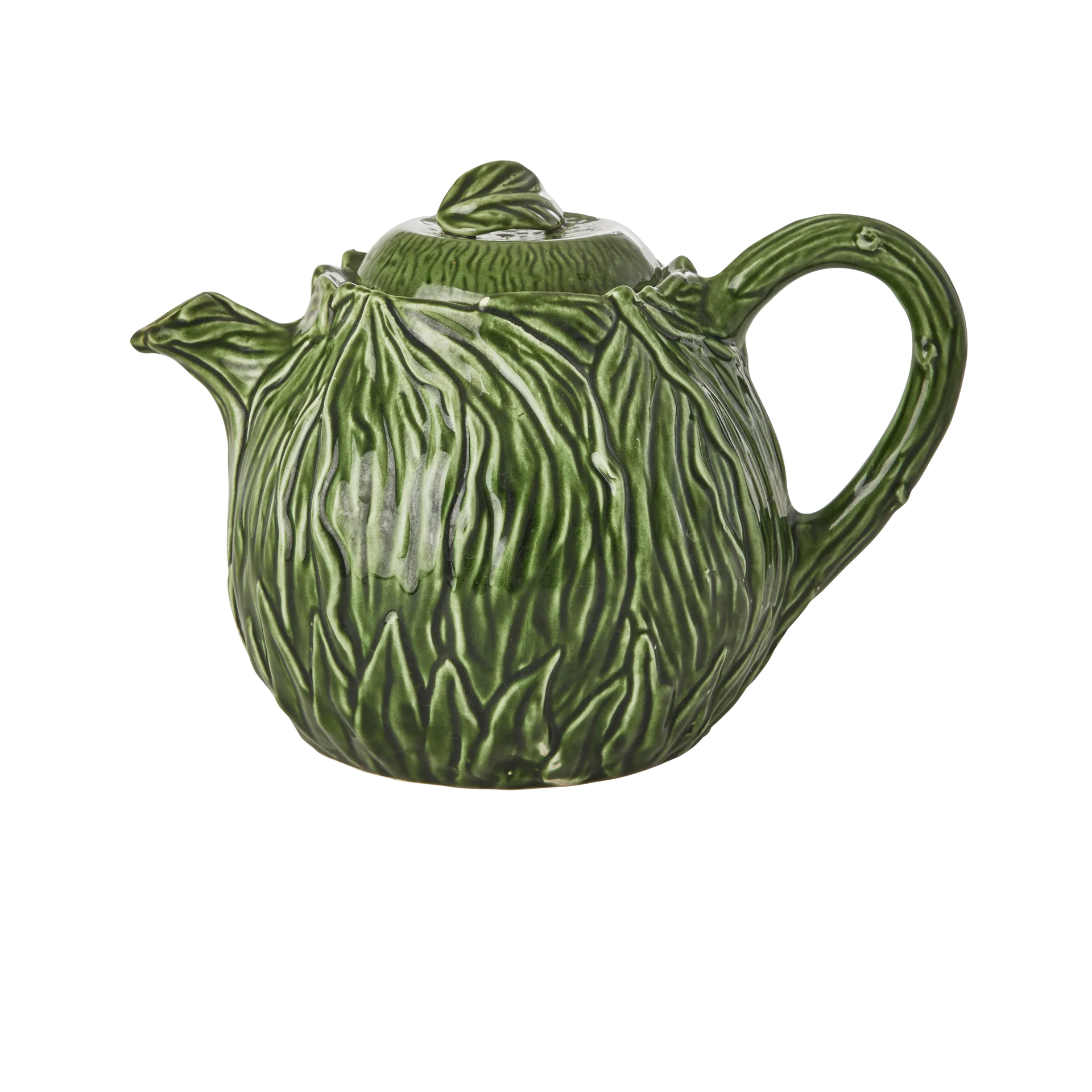 Rice keraaminen teekannu 1,6 L, Kohokuvioitu kale kuviointi RICE