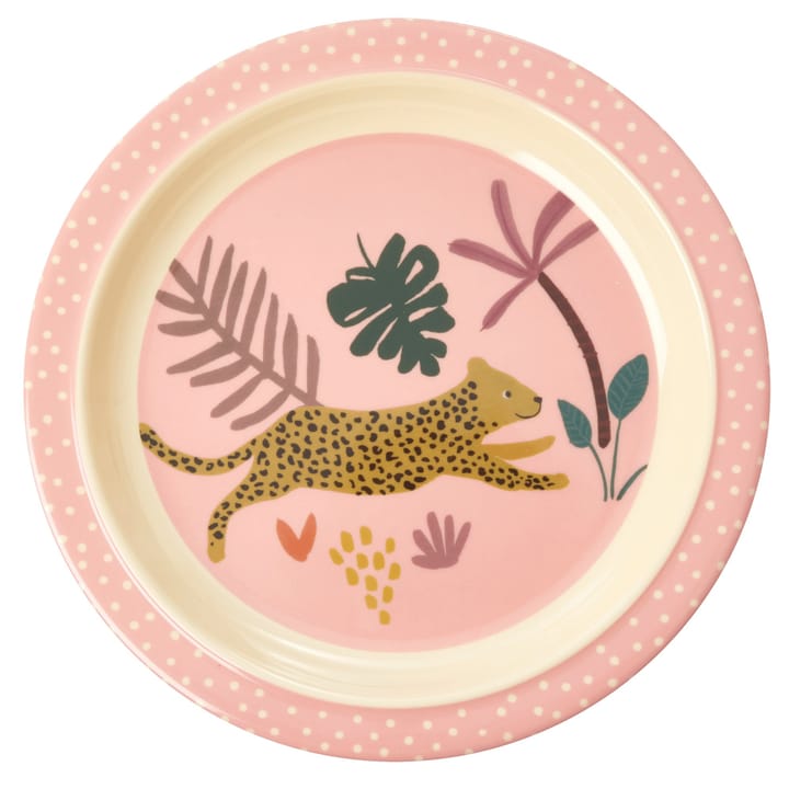 Rice lasten lautanen Jungle animals - Pink-multi - RICE