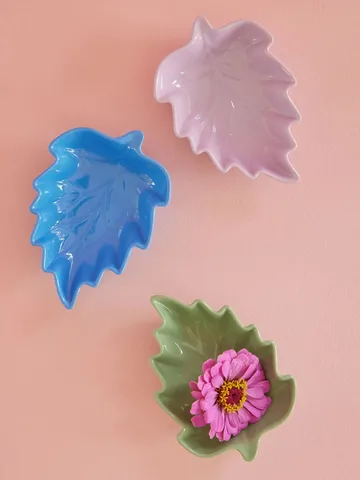 Rice Leaf -tarjoilukulho melamiini 3 osaa - Green-blue-lavender - RICE