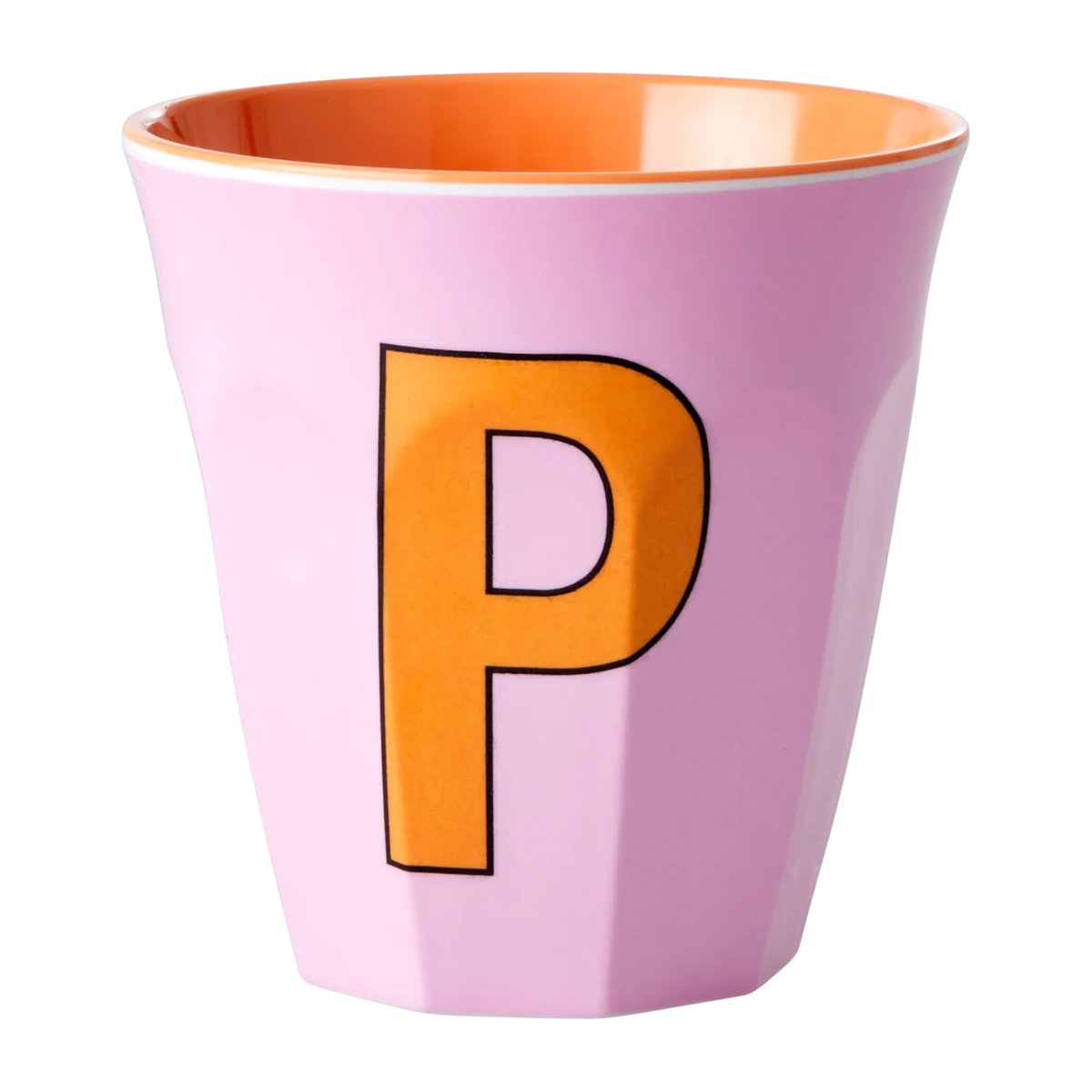 Rice melamiinikuppi medium kirjain P 30 cl Pink | Skandinaavinen Sisustus | Kahvikupit | Vaaleanpunainen