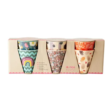 Rice melamiinikuppi small 6-pakkaus - Disco ball-prints - RICE