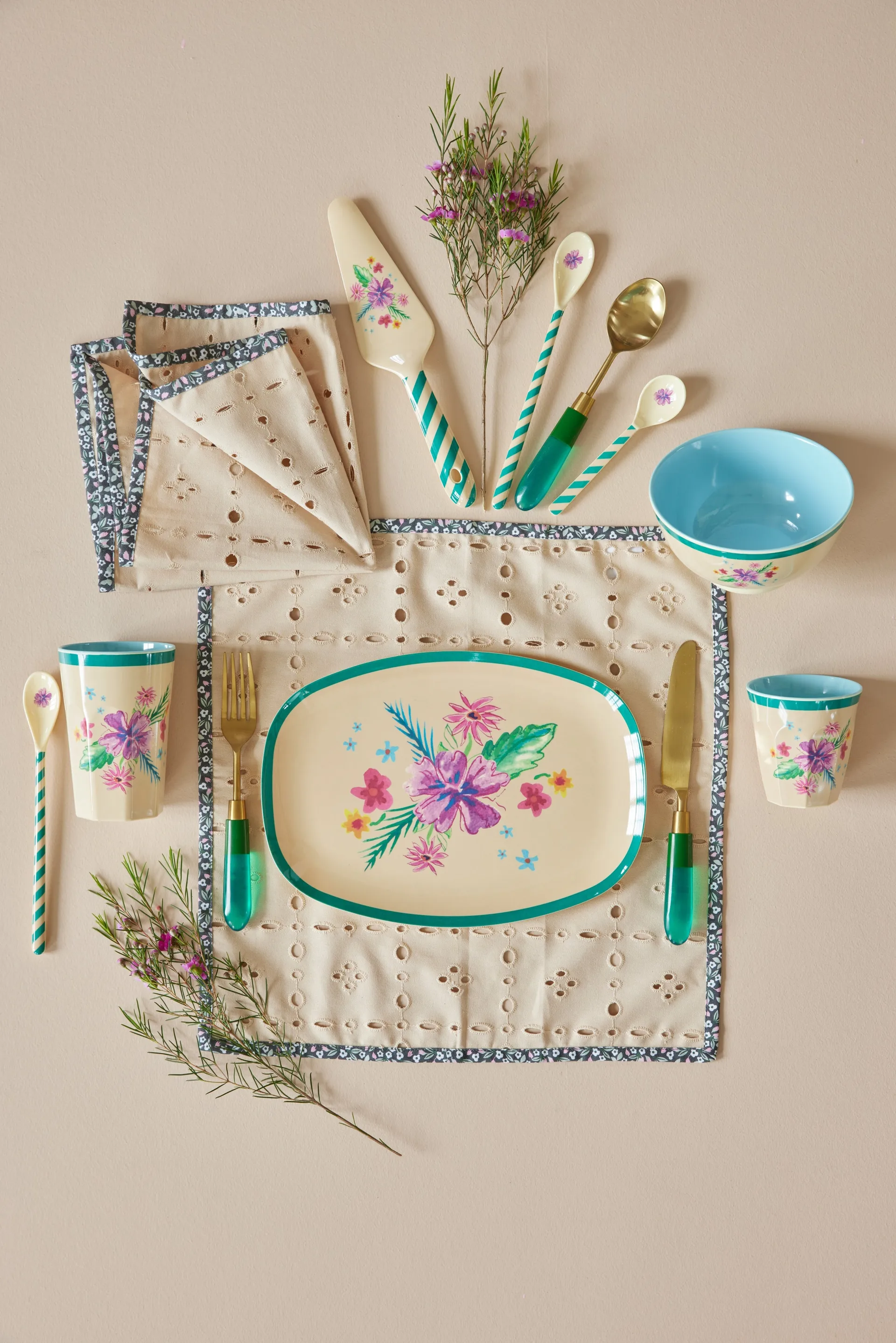 Rice melamiinilautanen 22x30 cm, Arda bloom RICE