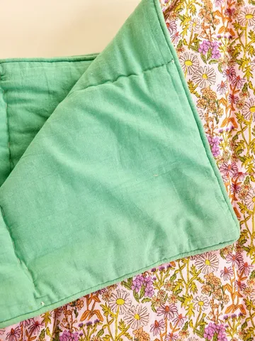 Rice puuvillahuopa kukikas 140 x 200 cm - Multi-green - RICE