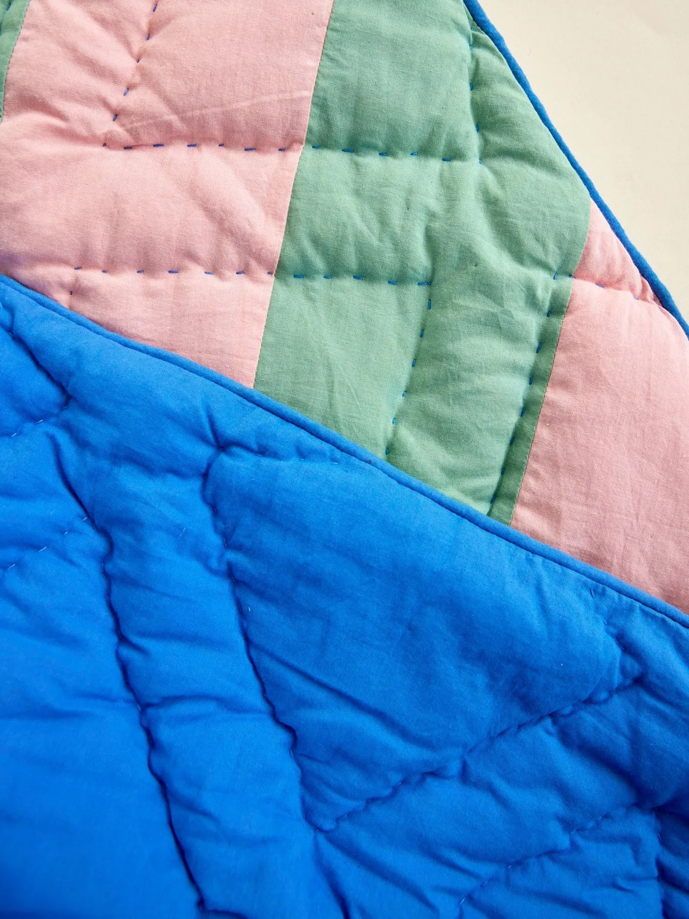 Rice puuvillahuopa raidallinen 140 x 200 cm, Pink-green-blue RICE