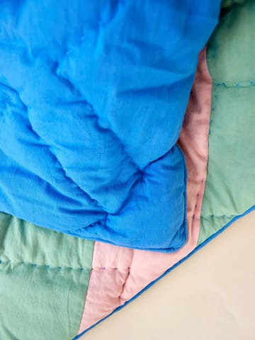 Rice puuvillahuopa raidallinen 140 x 200 cm - Pink-green-blue - RICE