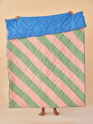 Rice puuvillahuopa raidallinen 140 x 200 cm - Pink-green-blue - RICE