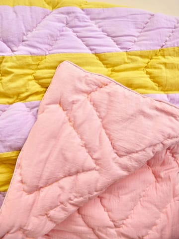 Rice puuvillahuopa raidallinen 140 x 200 cm - Yellow-lavender-pink - RICE
