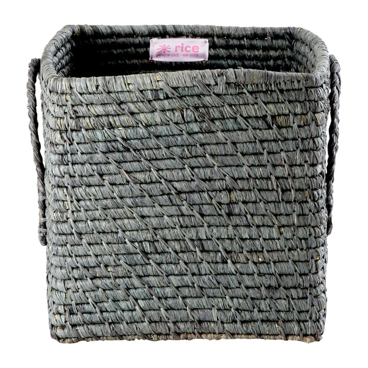 Rice raffia kahvallinen kori 20 x 20 cm, Dark grey RICE