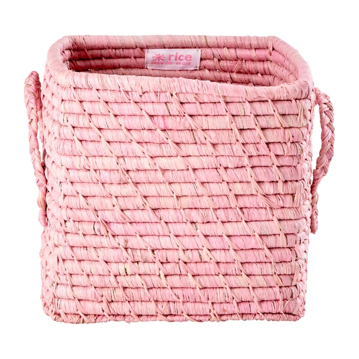 Rice raffia kahvallinen kori 20 x 20 cm - Soft pink - RICE
