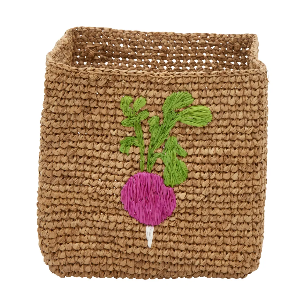 Rice raffia säilytyskori 2 osaa, Radish Embroidery-Tea RICE