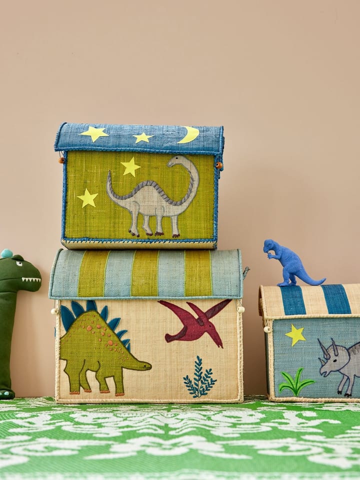 Rice raffia säilytyskori 3 osaa, New Dinosaur Theme RICE