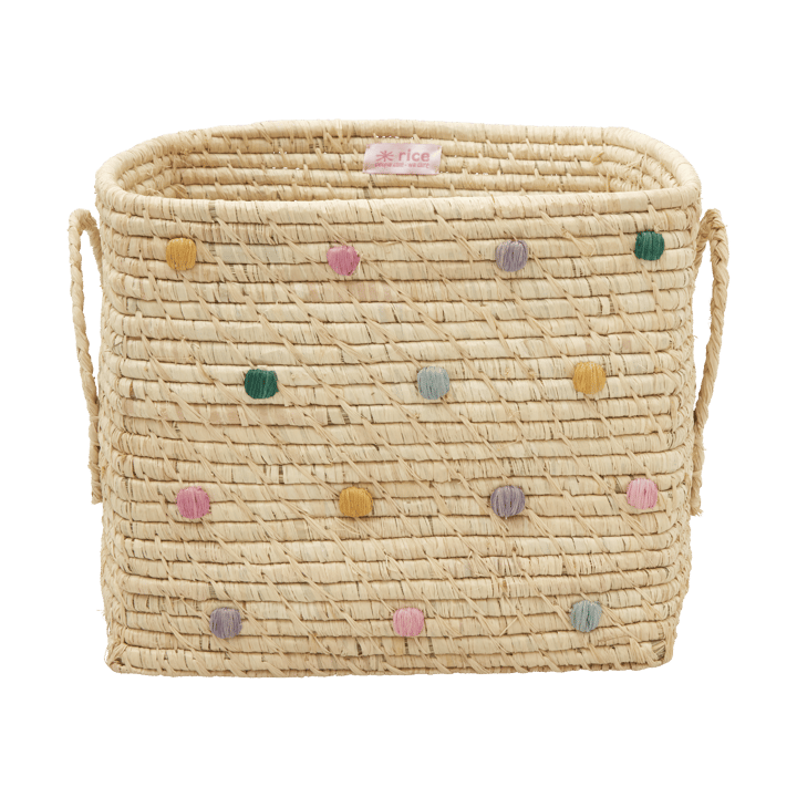 Rice raffia säilytyskori pilkullinen, Dove Blue RICE