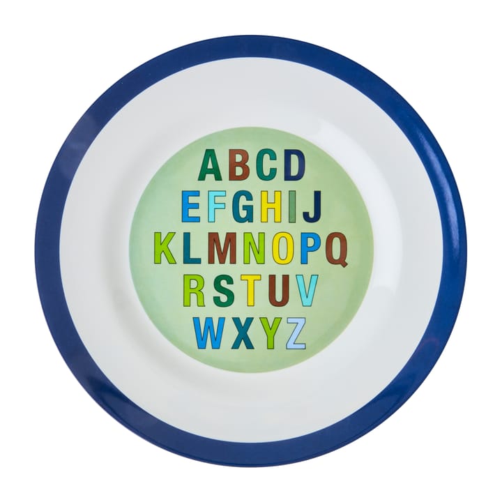 Rice ruokalautanen melamiini 25 cm, Alphabet-dark blue RICE