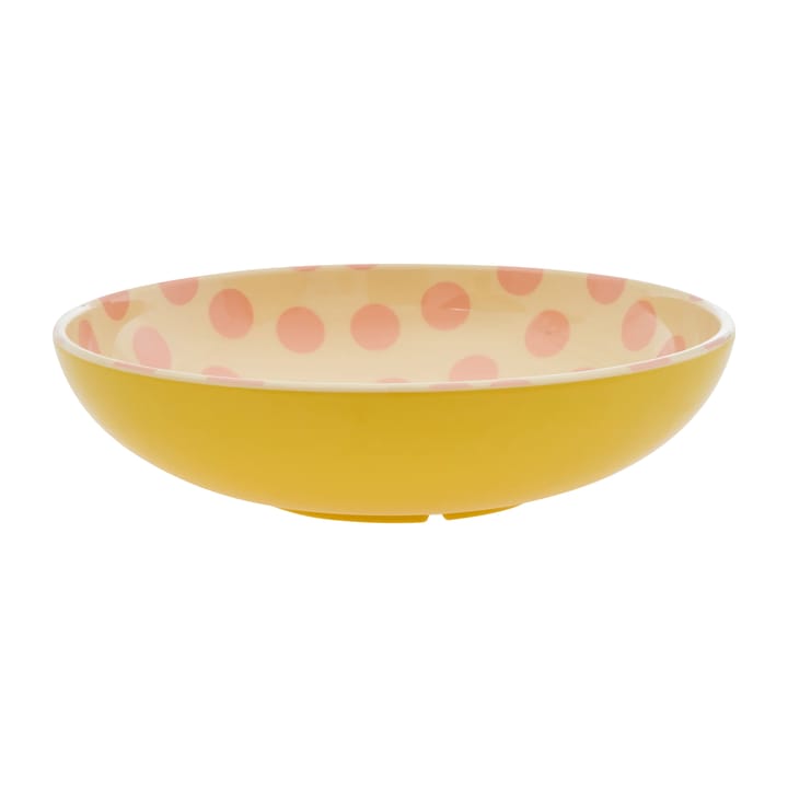 Rice salaattikulho melamiini Ø 29,9 cm - Pink dots-yellow - RICE
