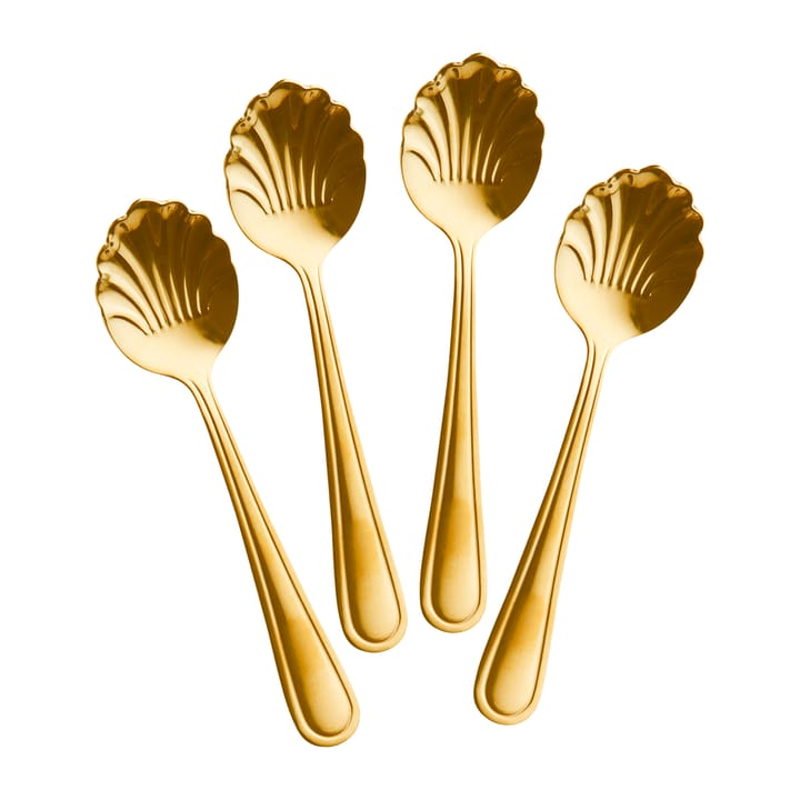 Rice Seashell -teelusikka 14 cm 4-pakkaus, Gold RICE
