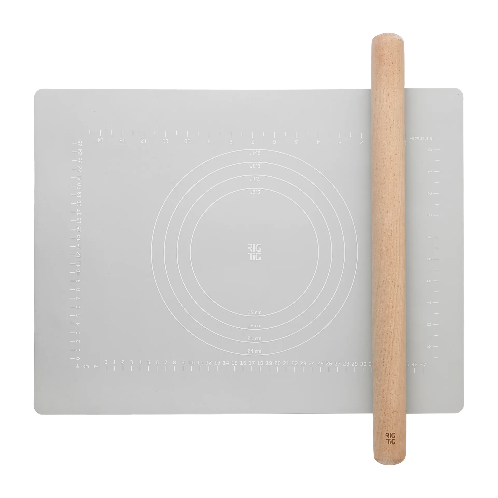 BAKE-IT kaulin ja leivontamatto, Light grey RIG-TIG