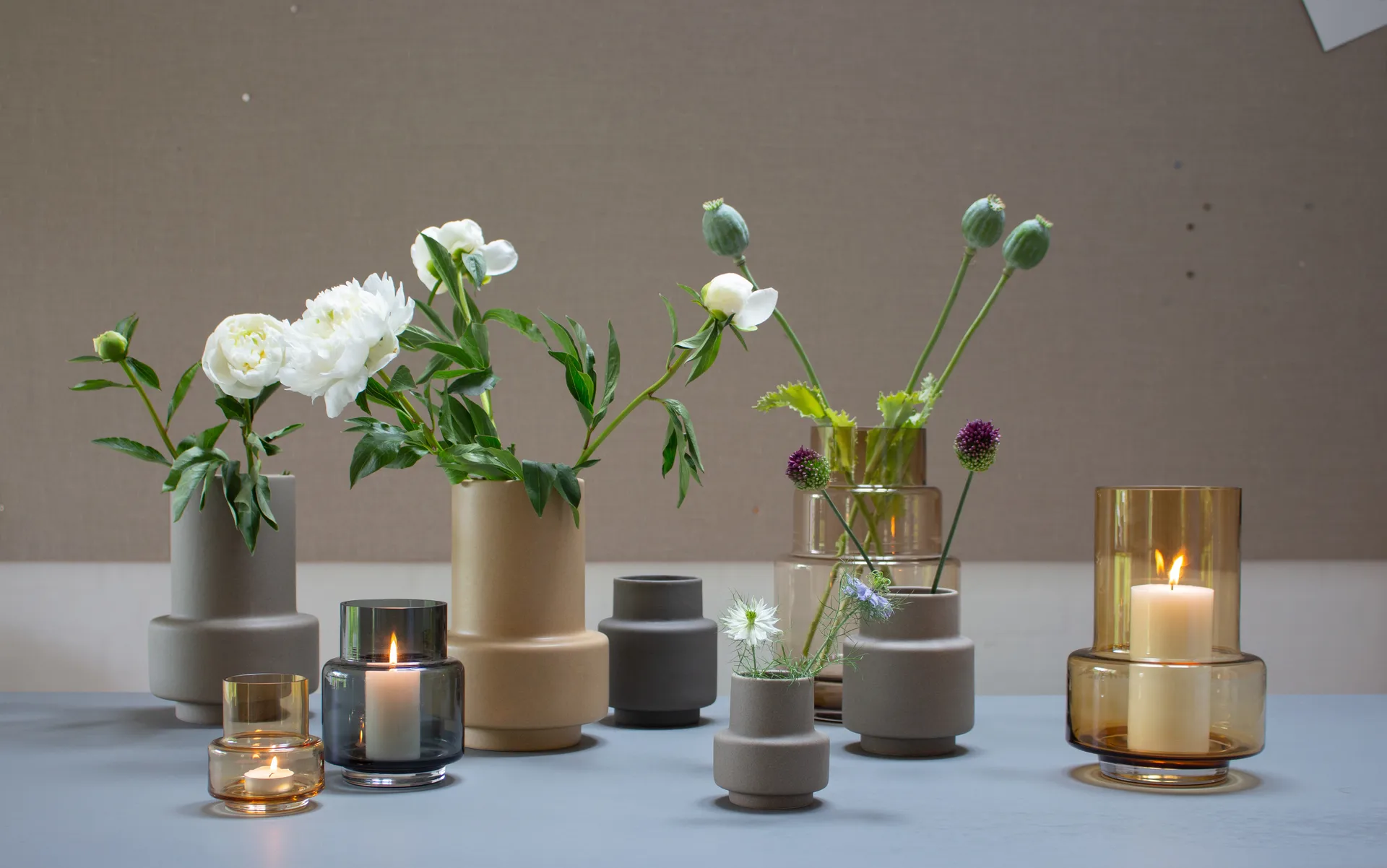 Hurricane maljakko S Ø 9 cm, Light Stone Ro Collection