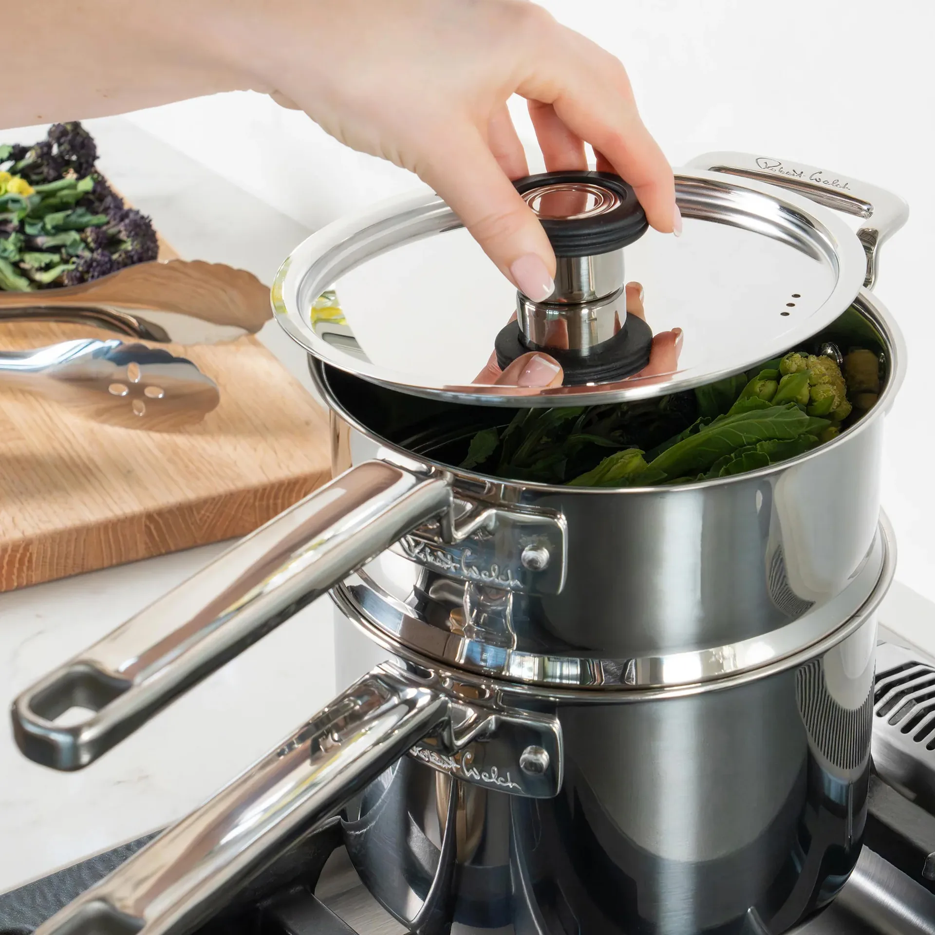 316-sarjan höyrytyskorisetti, Ruostumaton teräs, 2 osaa Robert Welch