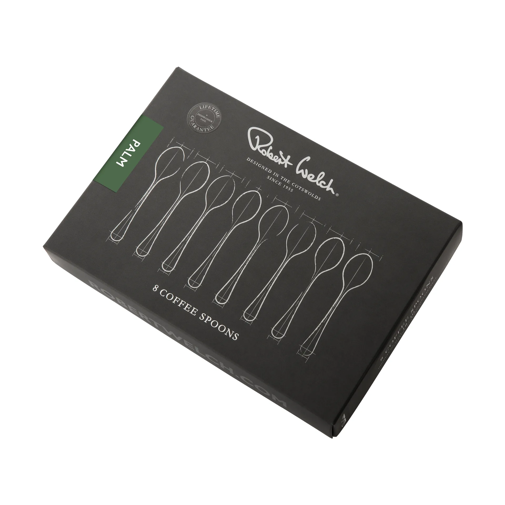 Palm Bright -kahvilusikka 8-pakkaus, Ruostumaton teräs Robert Welch