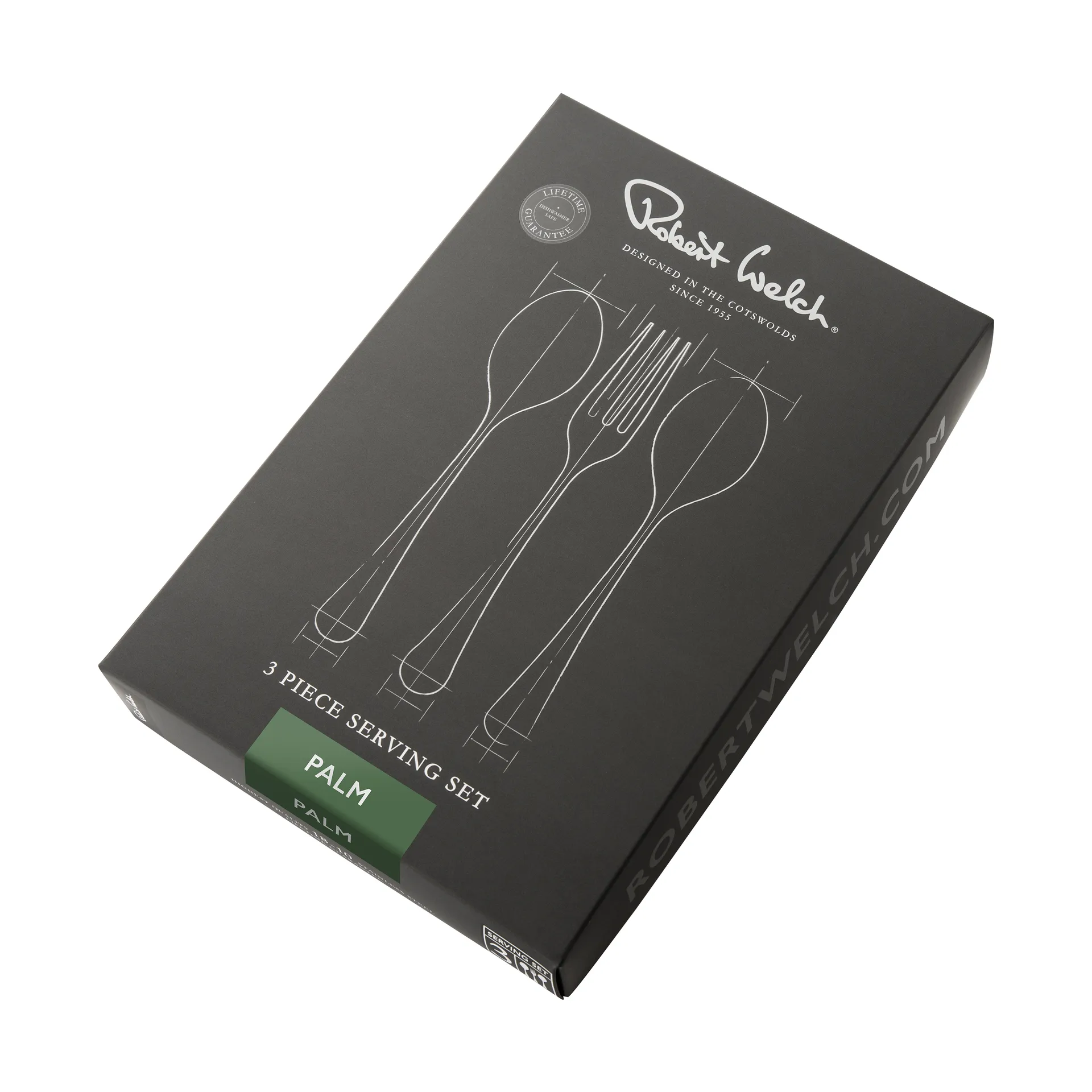 Palm Bright -tarjoiluottimet 3 osaa, Ruostumaton teräs Robert Welch