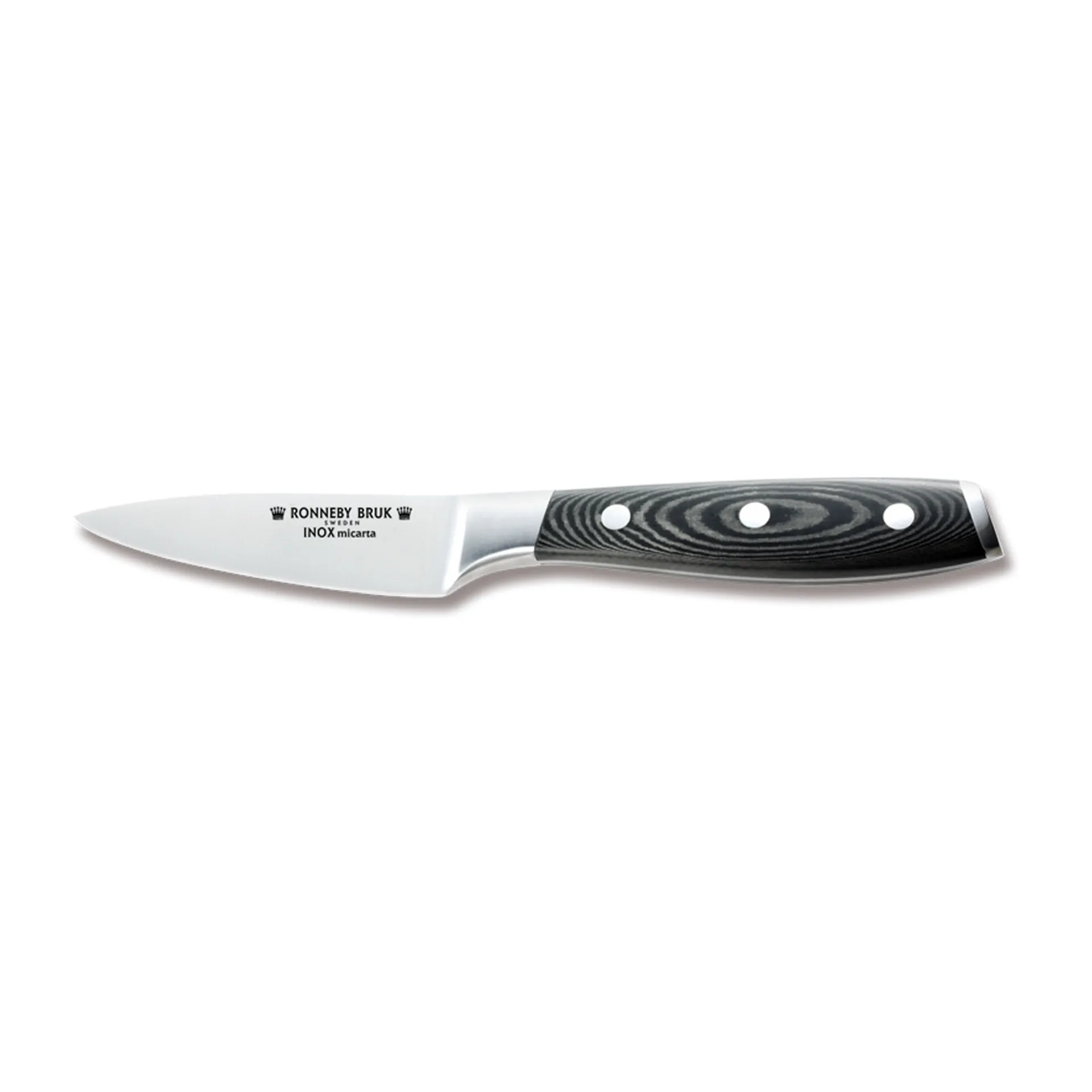 Inox kuorimaveitsi 9 cm, Ruostumaton teräs-Micarta Ronneby Bruk